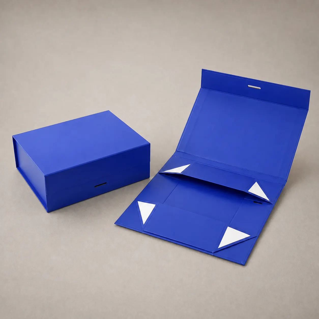Vibrant Royal Blue Collapsible Magnetic Folding Box with Ribbon Slot — image 1 of 4