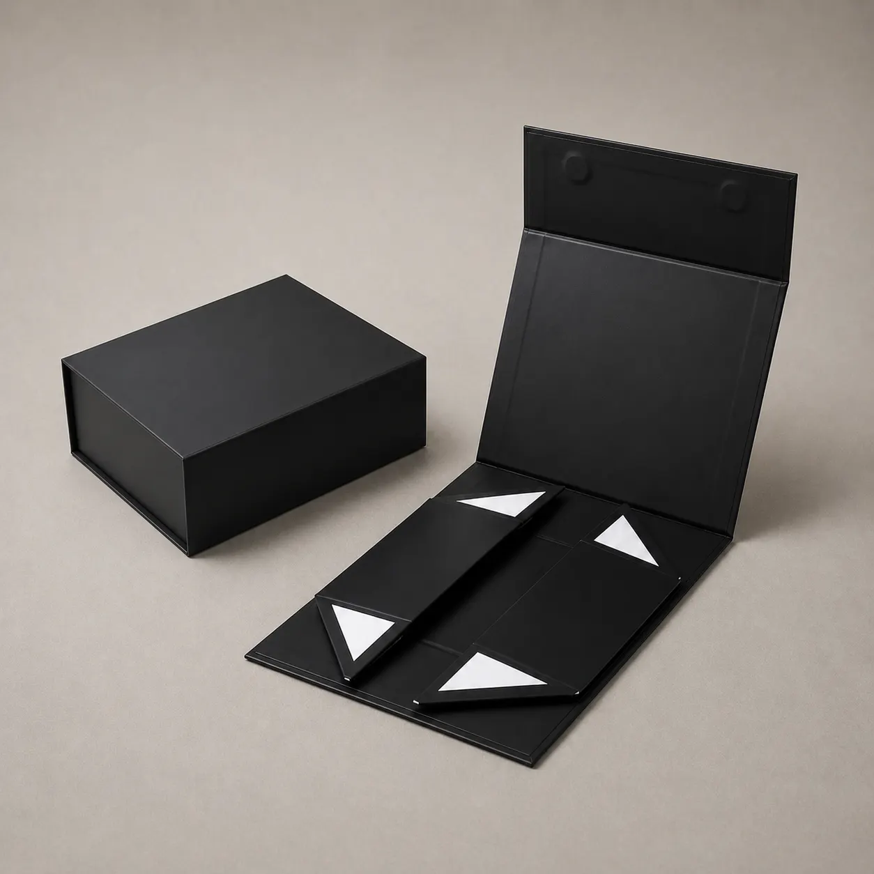 Minimalist Matte Black Magnetic Collapsible Folding Box — image 1 of 4