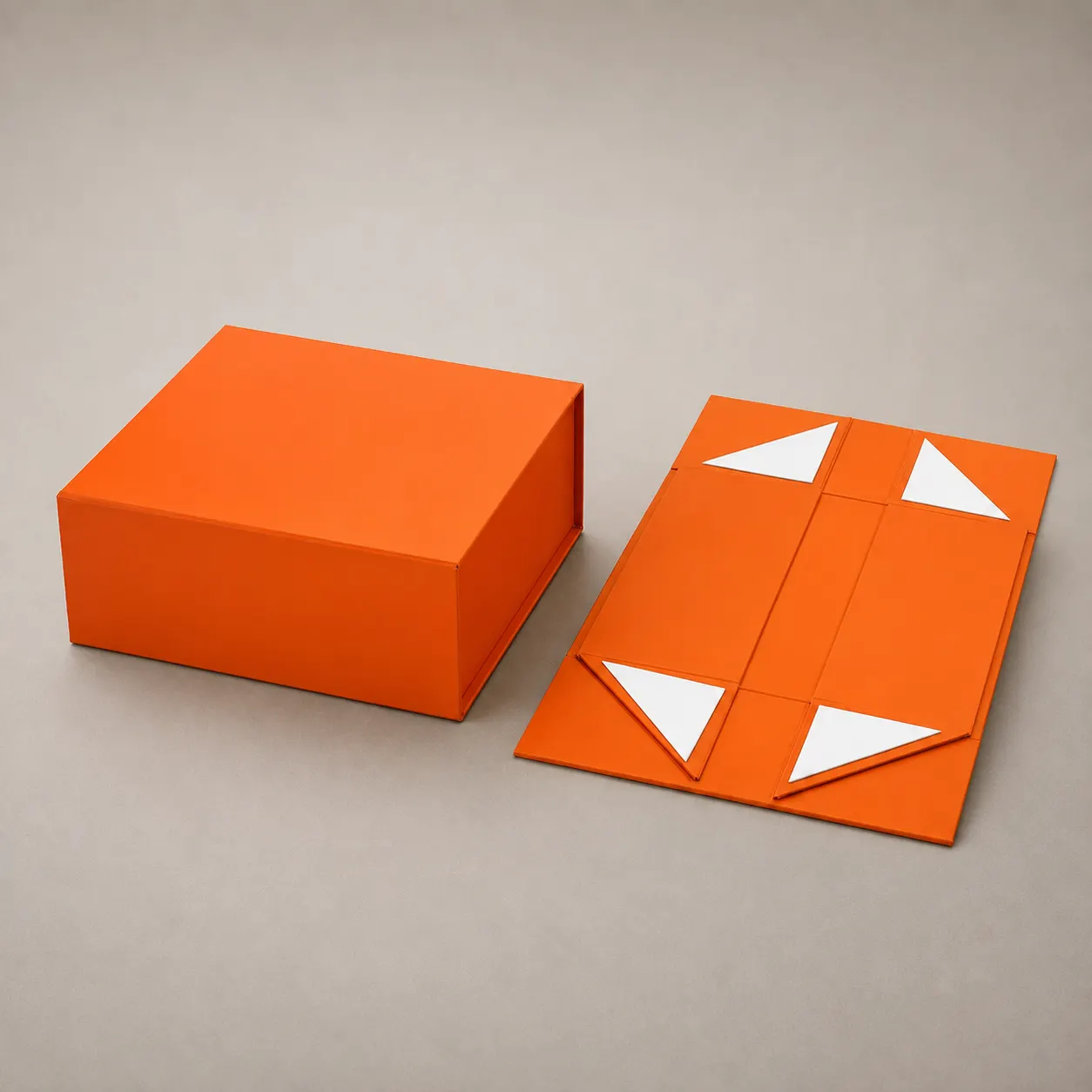 Vibrant Orange Magnetic Collapsible Folding Gift Box — image 1 of 4