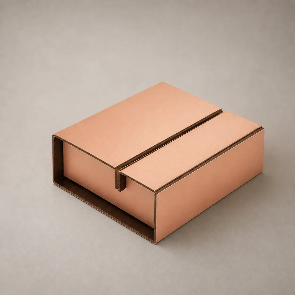 Luxury Metallic Rose Gold Double-Door Split-Opening Magnetic Rigid Box — image 1 of 4