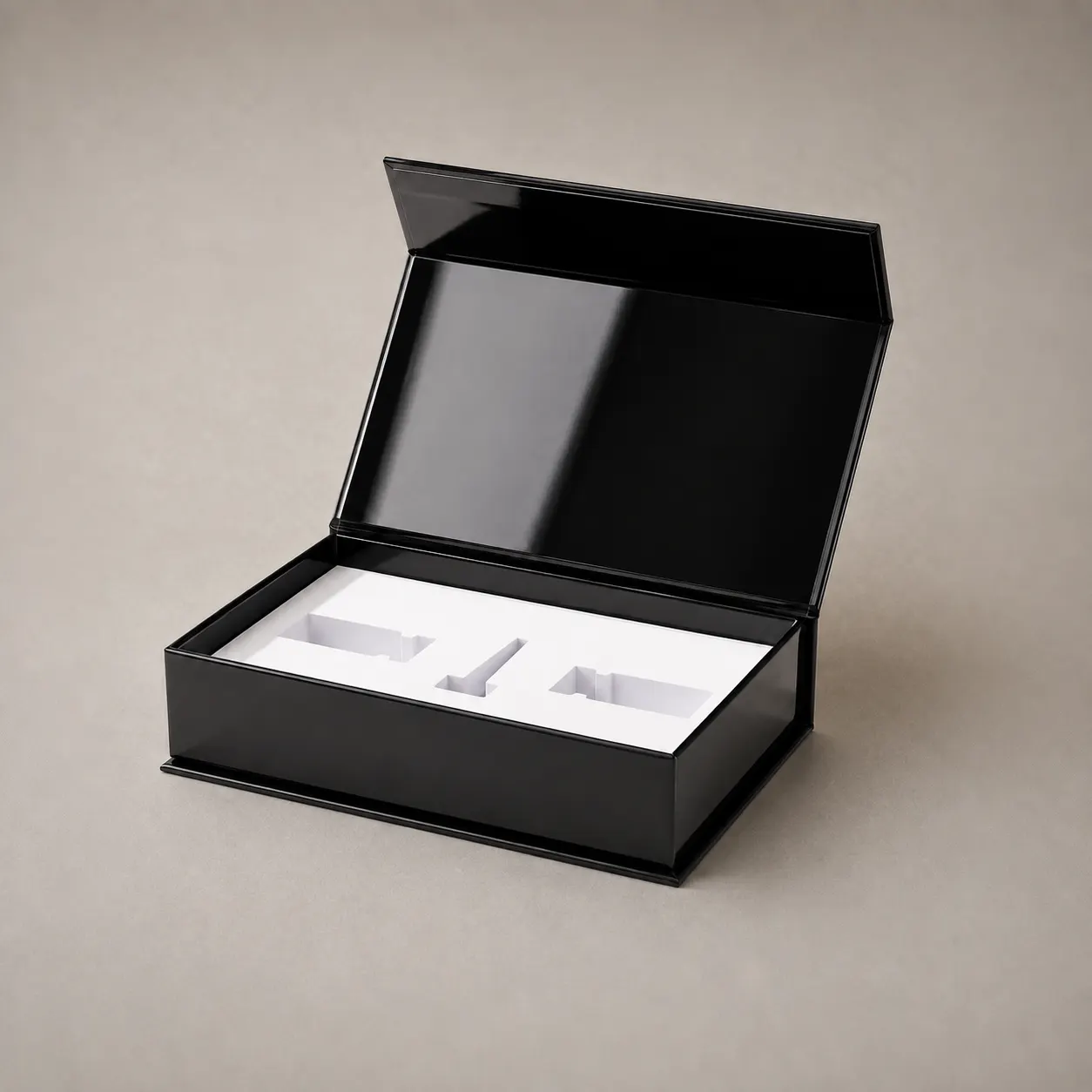 Ultra-Luxury High-Gloss Piano Lacquer Pitch Black Book-Shaped Box — image 1 of 3