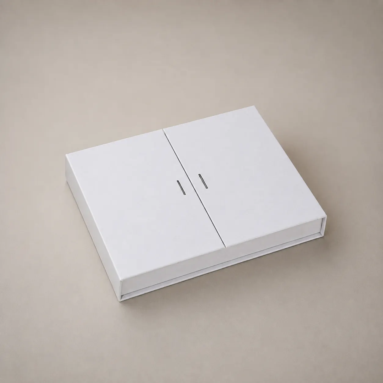 Minimalist Pure White Double-Door Split Rigid Gift Box — image 1 of 4