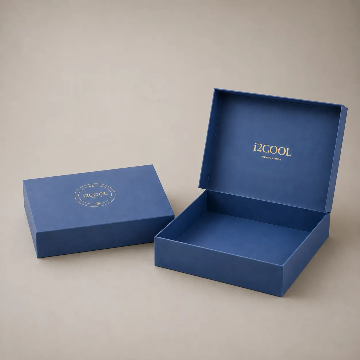 Executive Royal Sapphire Blue Book-Shaped Box with Gold Stamping — image 1 of 4