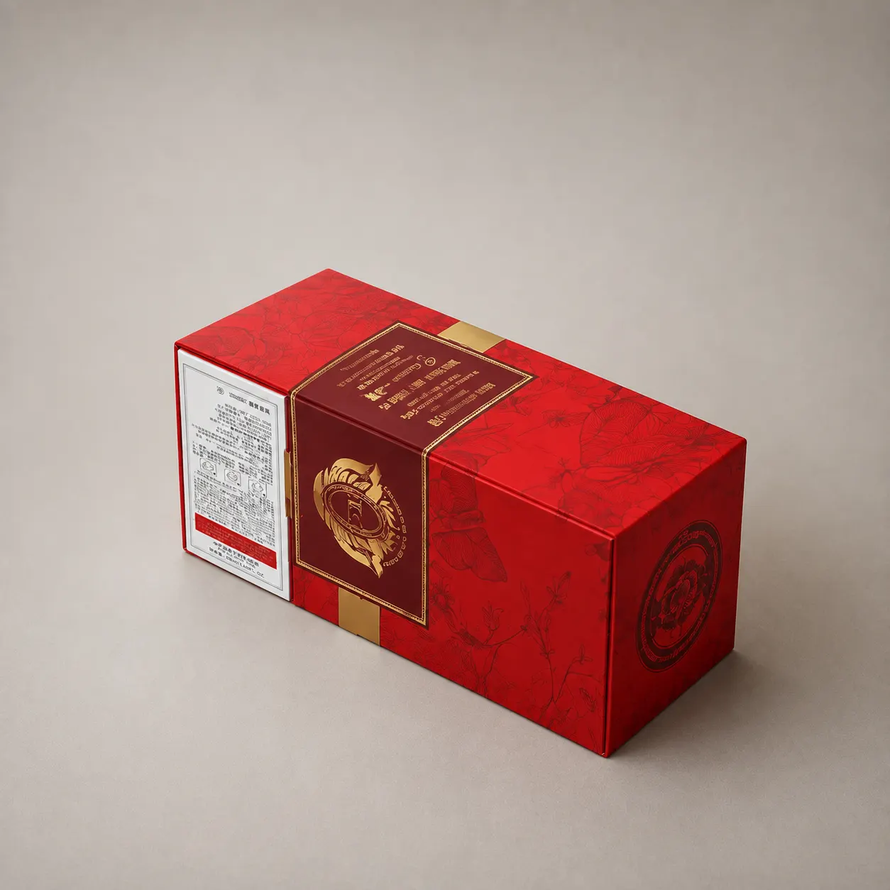 crimson-red-gold-wing-emblem-sleeved-folding-box — image 1 of 4