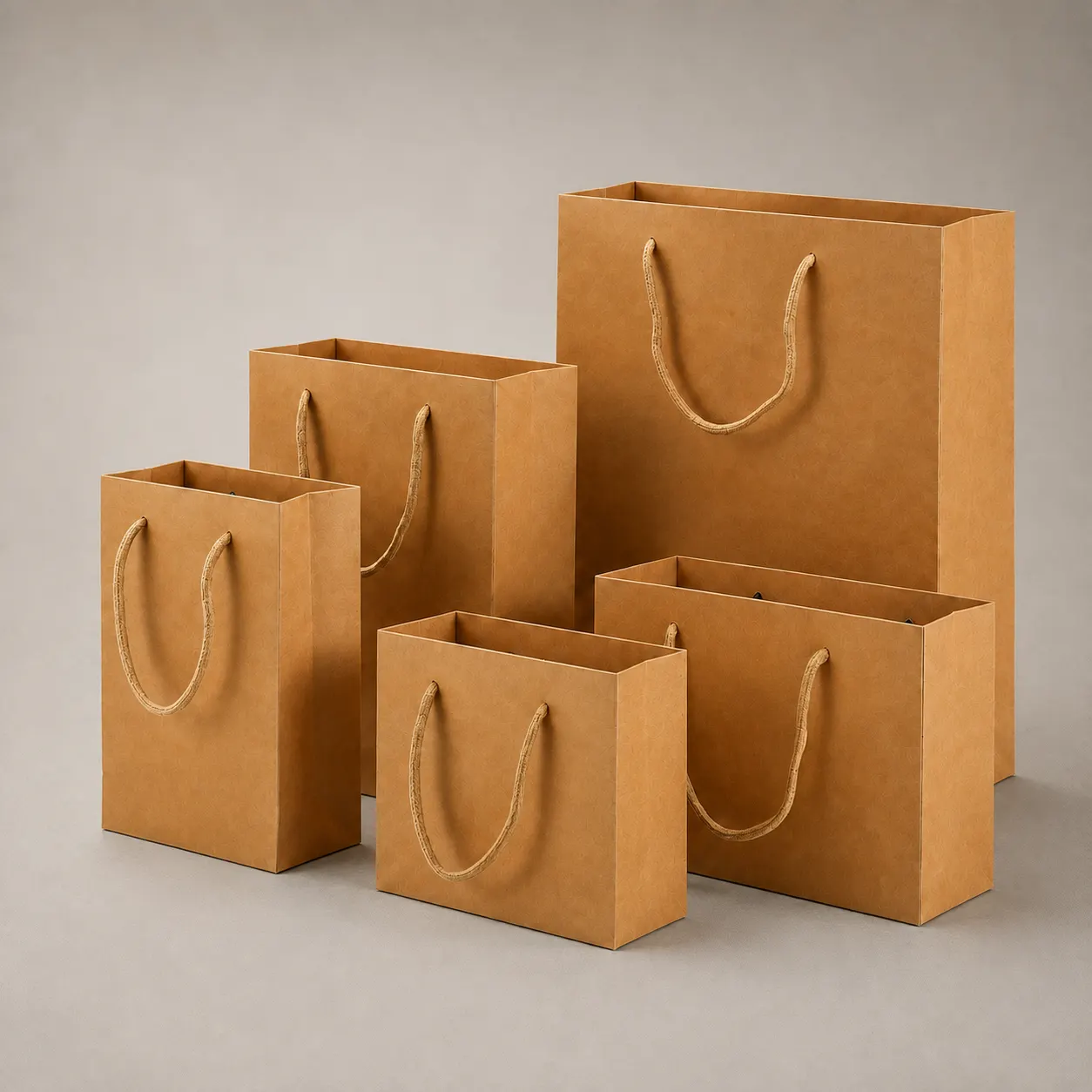 Eco-Friendly Natural Brown Kraft Paper Tote Bags Collection — image 1 of 4