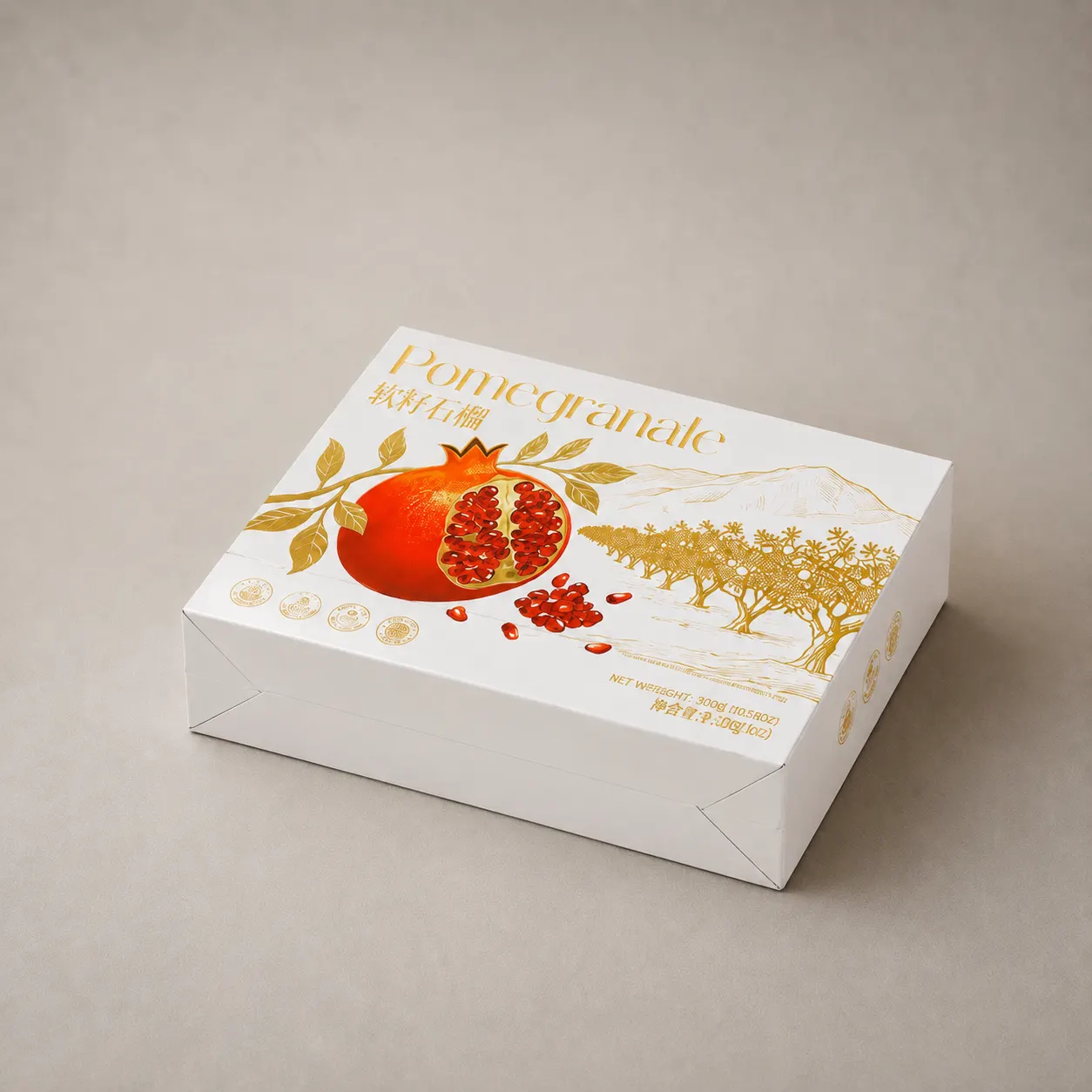 Luxury Fresh Pomegranate Fruit Packaging Folding Paper Box — image 1 of 4