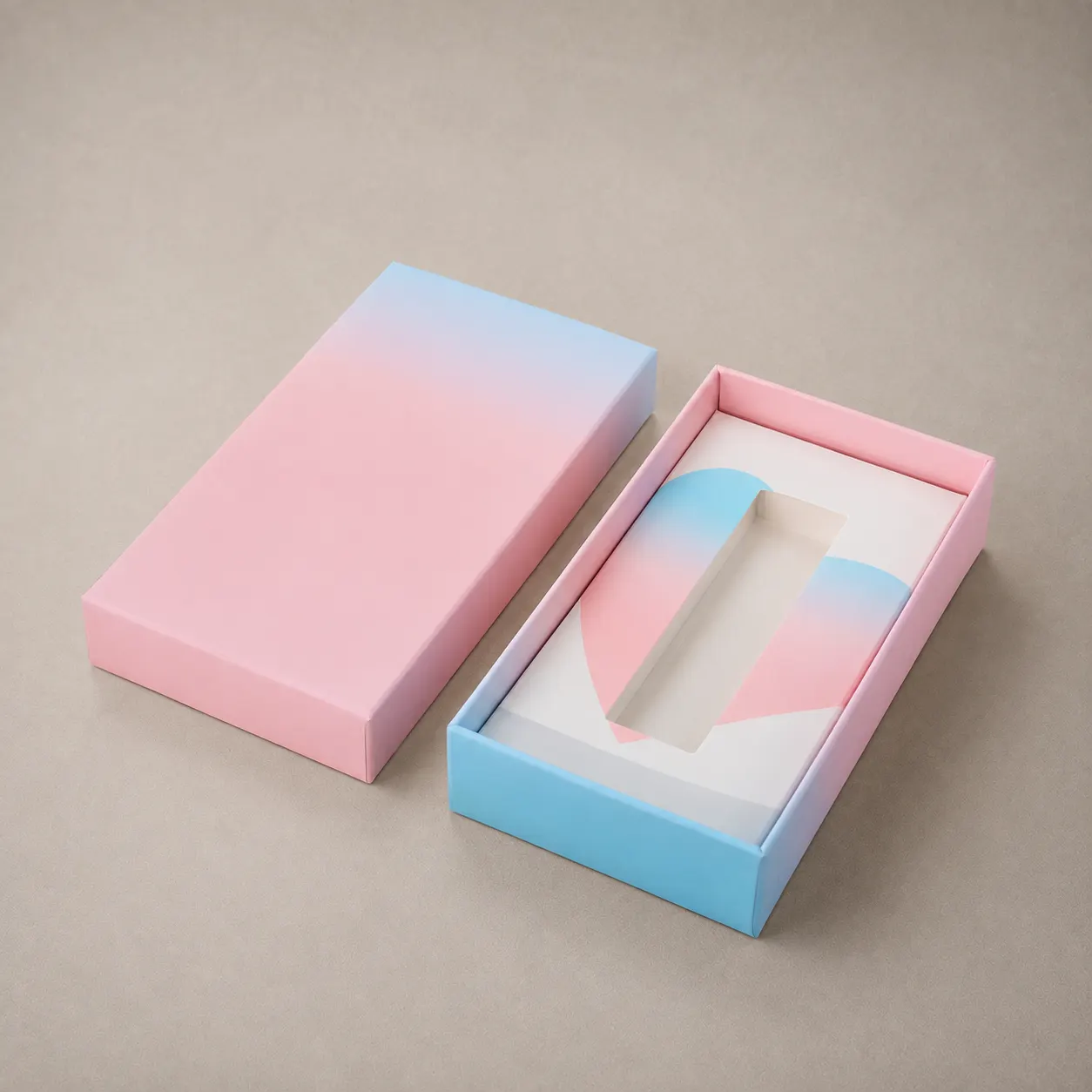 Luxury Pastel Ombre Pink & Sky Blue Gradient Rigid Gift Box — image 1 of 4