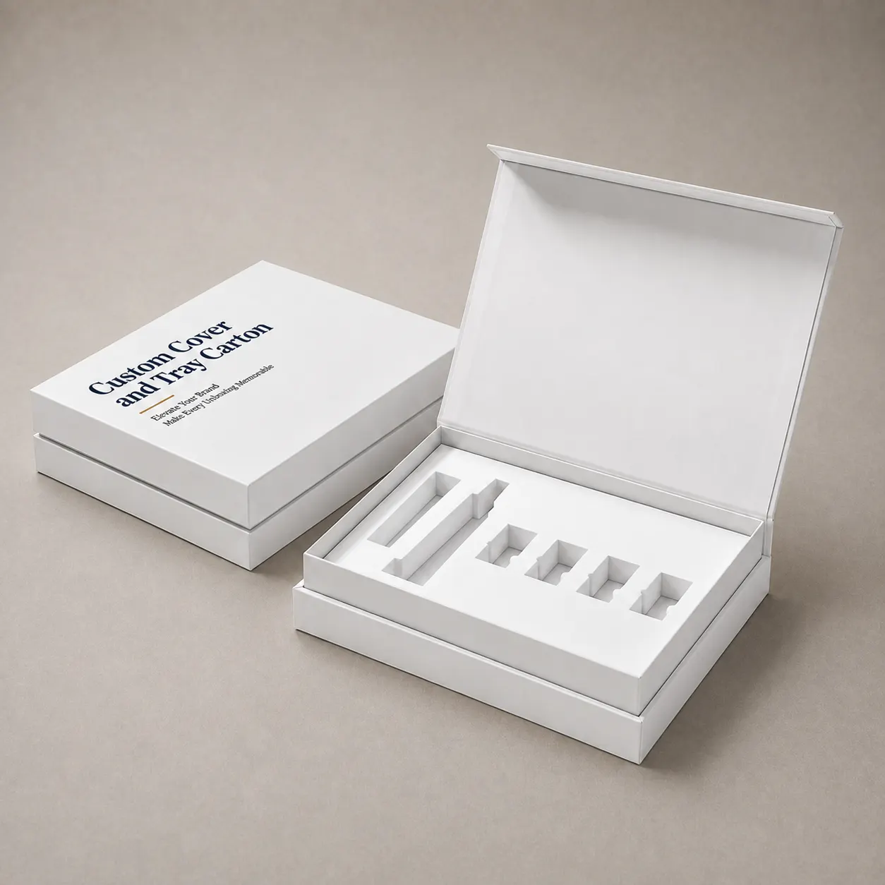 Luxury Pure White Custom Cover and Tray Rigid Gift Box — image 1 of 4