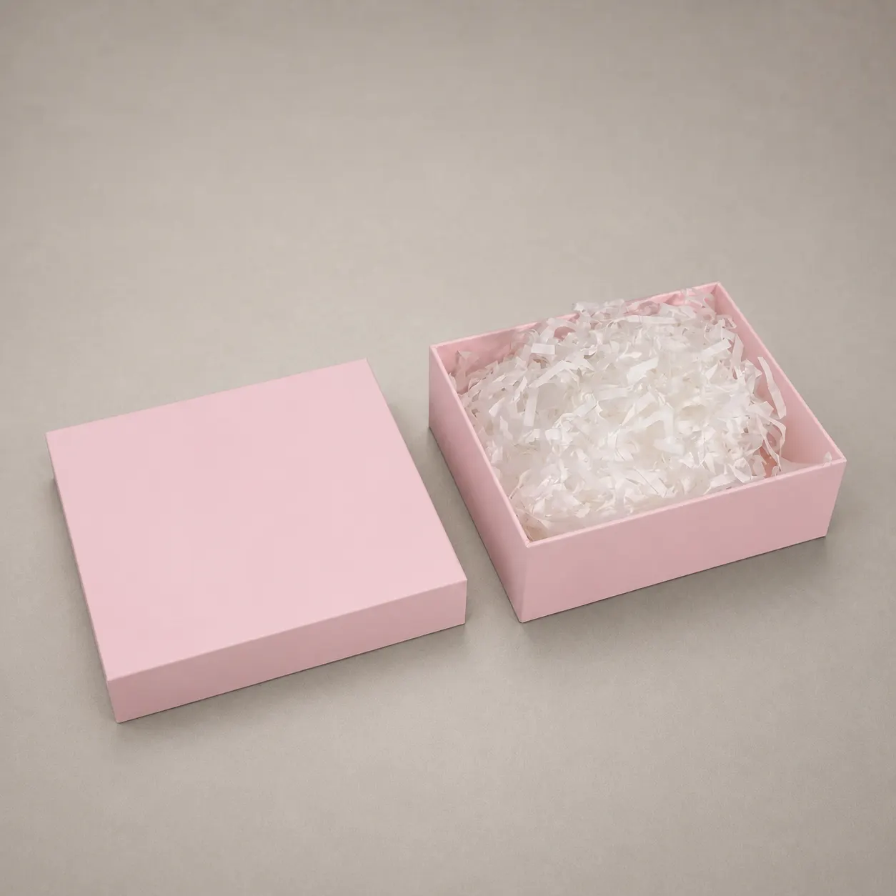 pastel-baby-pink-lift-off-lid-rigid-box-with-shreds — image 1 of 4