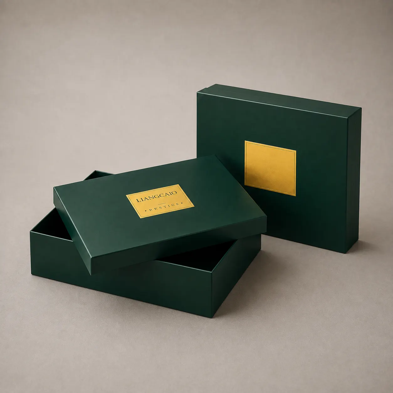 Luxury Emerald Green & Gold Plaque Rigid Gift Box — image 1 of 4
