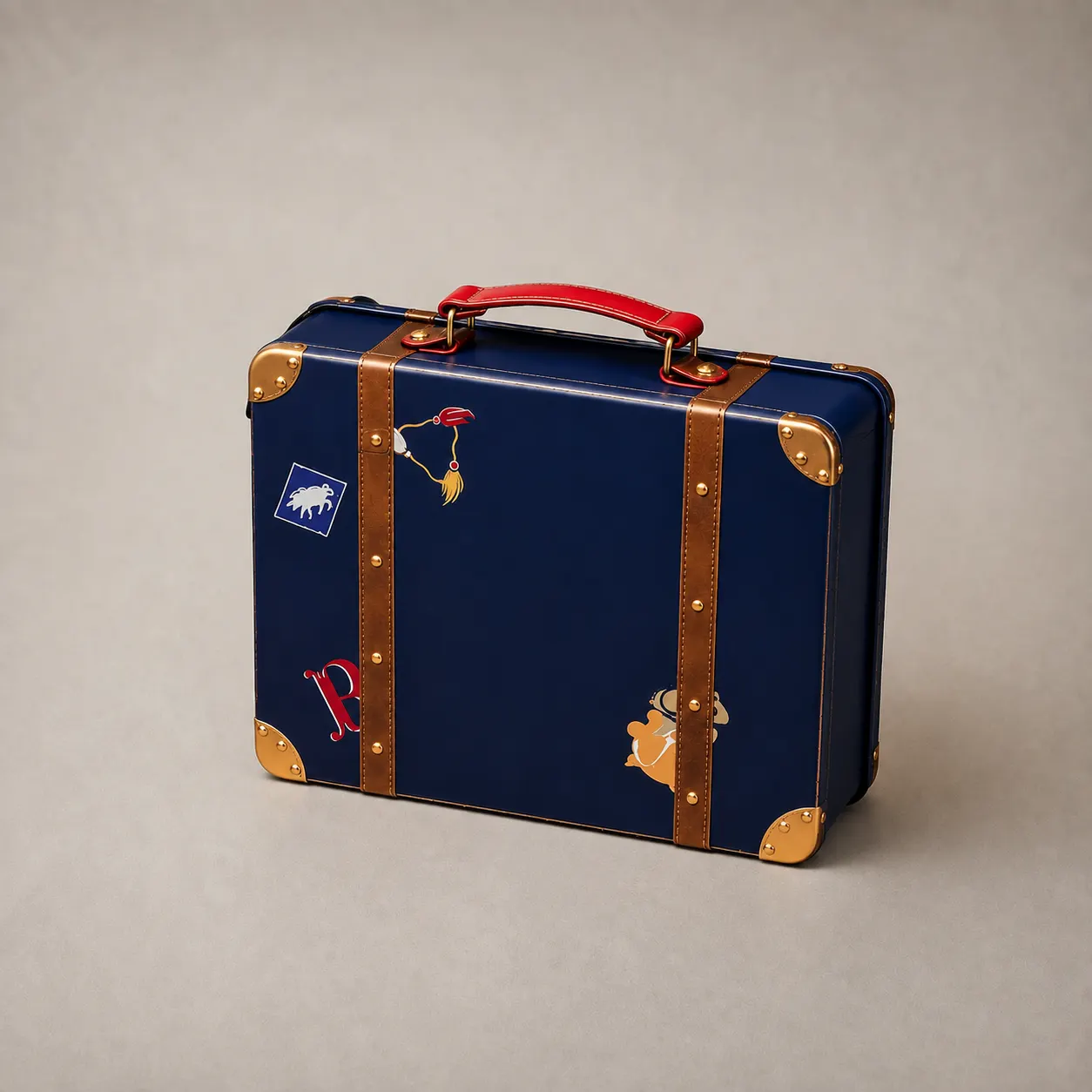 Luxury Royal Blue Vintage Suitcase Rigid Presentation Box — image 1 of 4