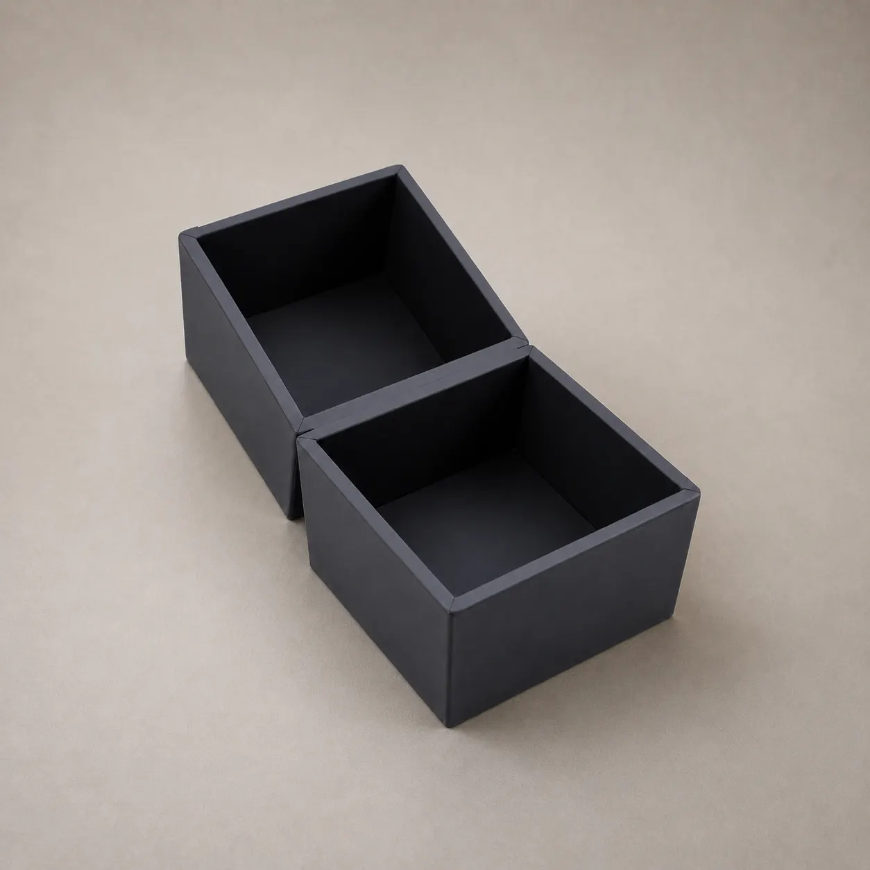 Luxury Pitch Black Jointed Dual-Cuboid Rigid Presentation Box — image 1 of 4