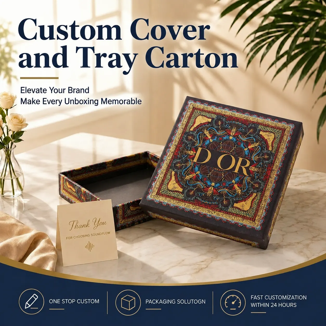 Luxury Bohemian Mandala Tapestry Cover & Tray Rigid Box — image 1 of 4