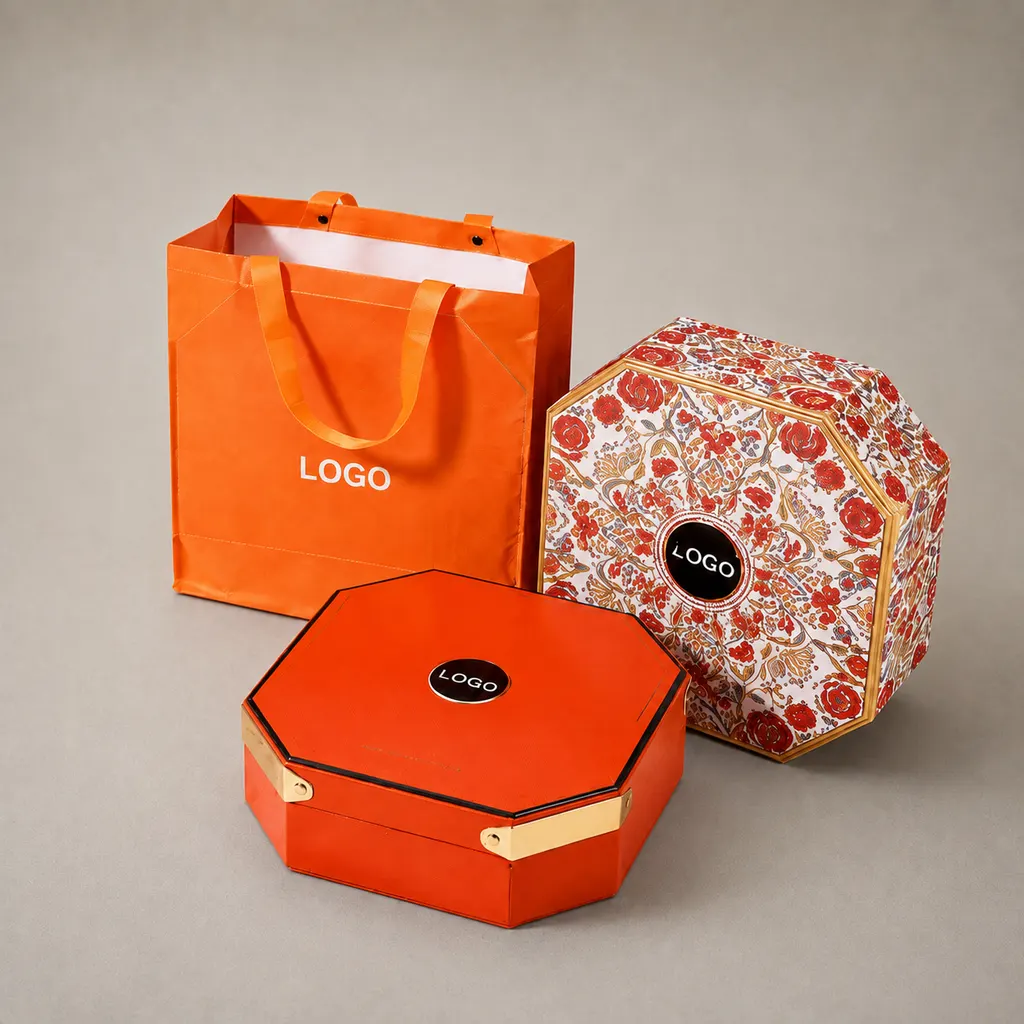 Luxury Octagonal Cover & Tray Rigid Box and Tote Bag Set — image 1 of 4