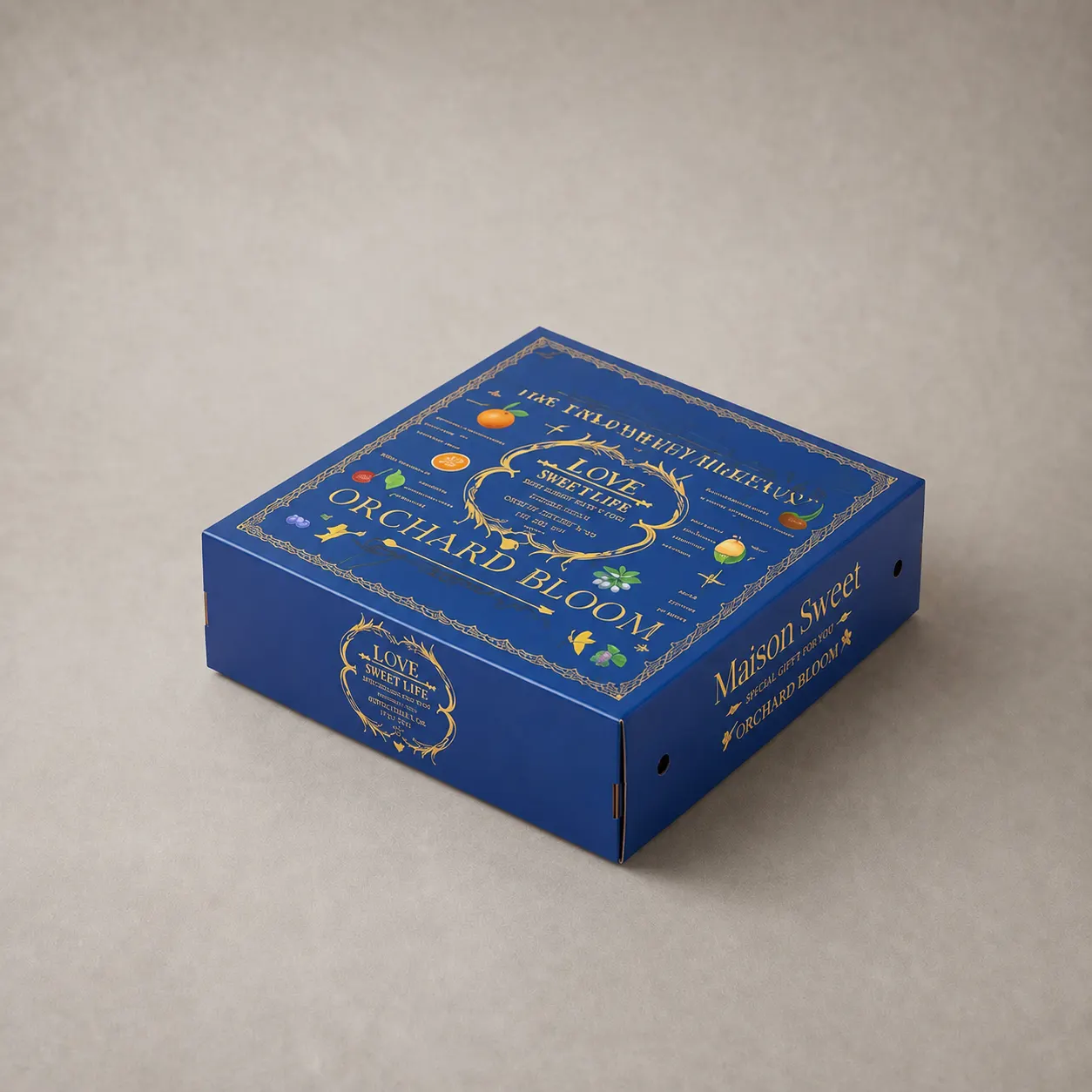 Luxury Royal Blue Orchard Botanical Book-Style Rigid Box — image 1 of 4