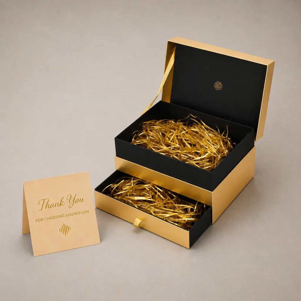 Luxury Champagne Gold Multi-Tier Drawer Rigid Box — image 1 of 4
