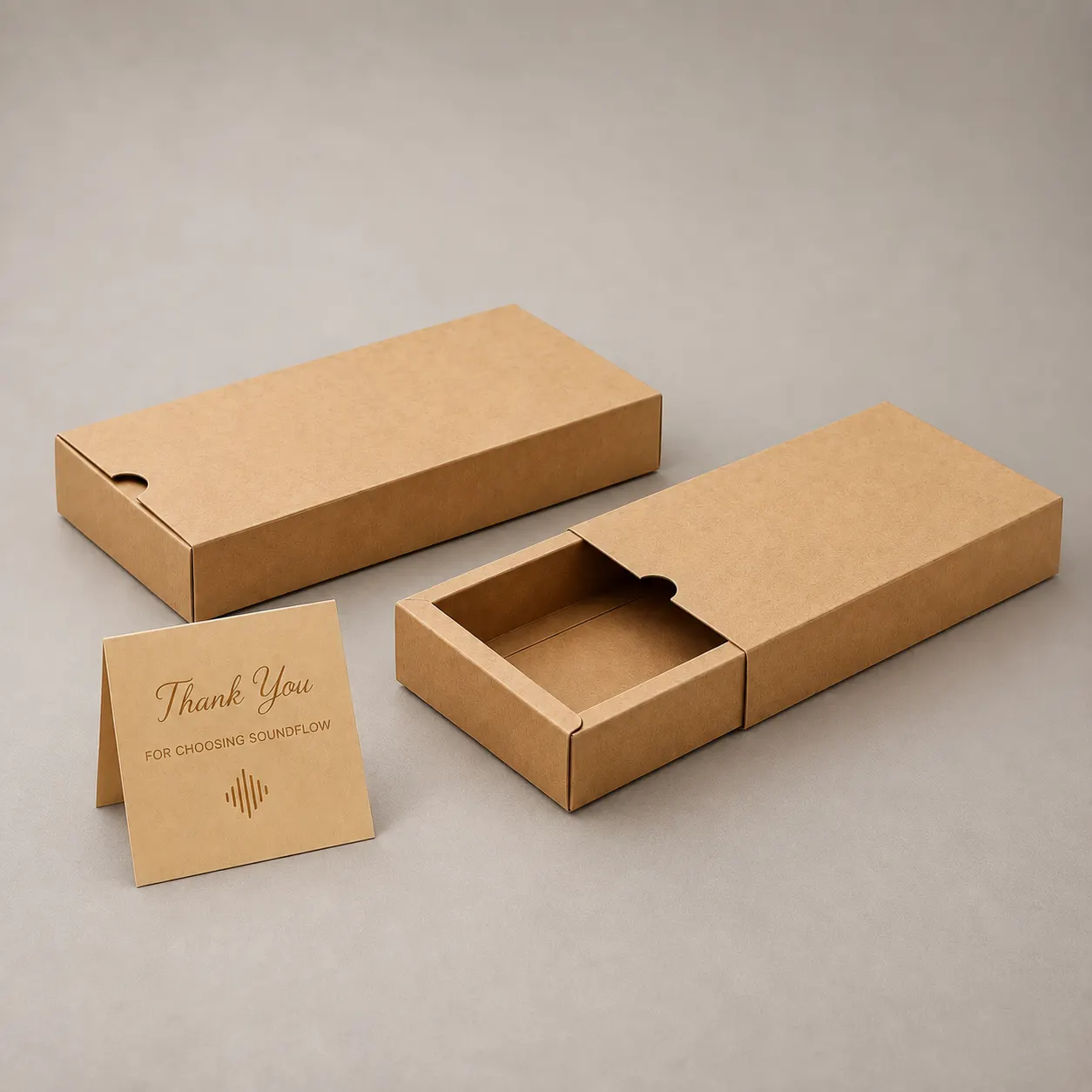 Luxury Natural Kraft Sliding Drawer Box — image 1 of 4