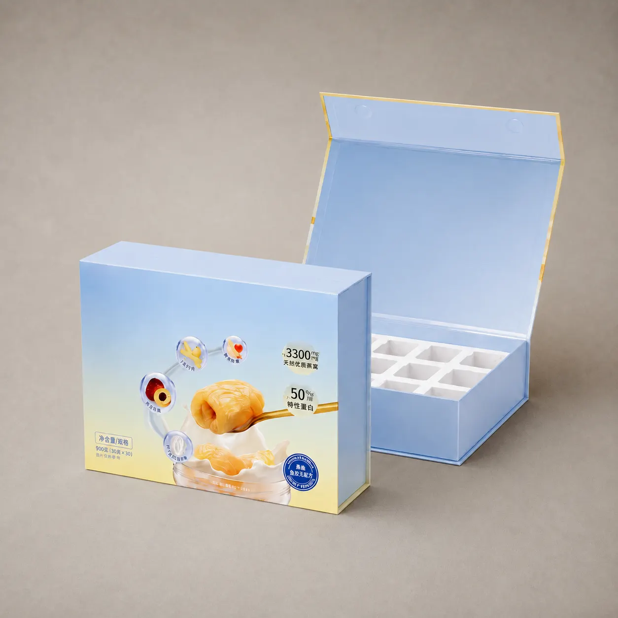 Luxury Sky Blue Gradient Wellness Book-Style Rigid Box — image 1 of 4