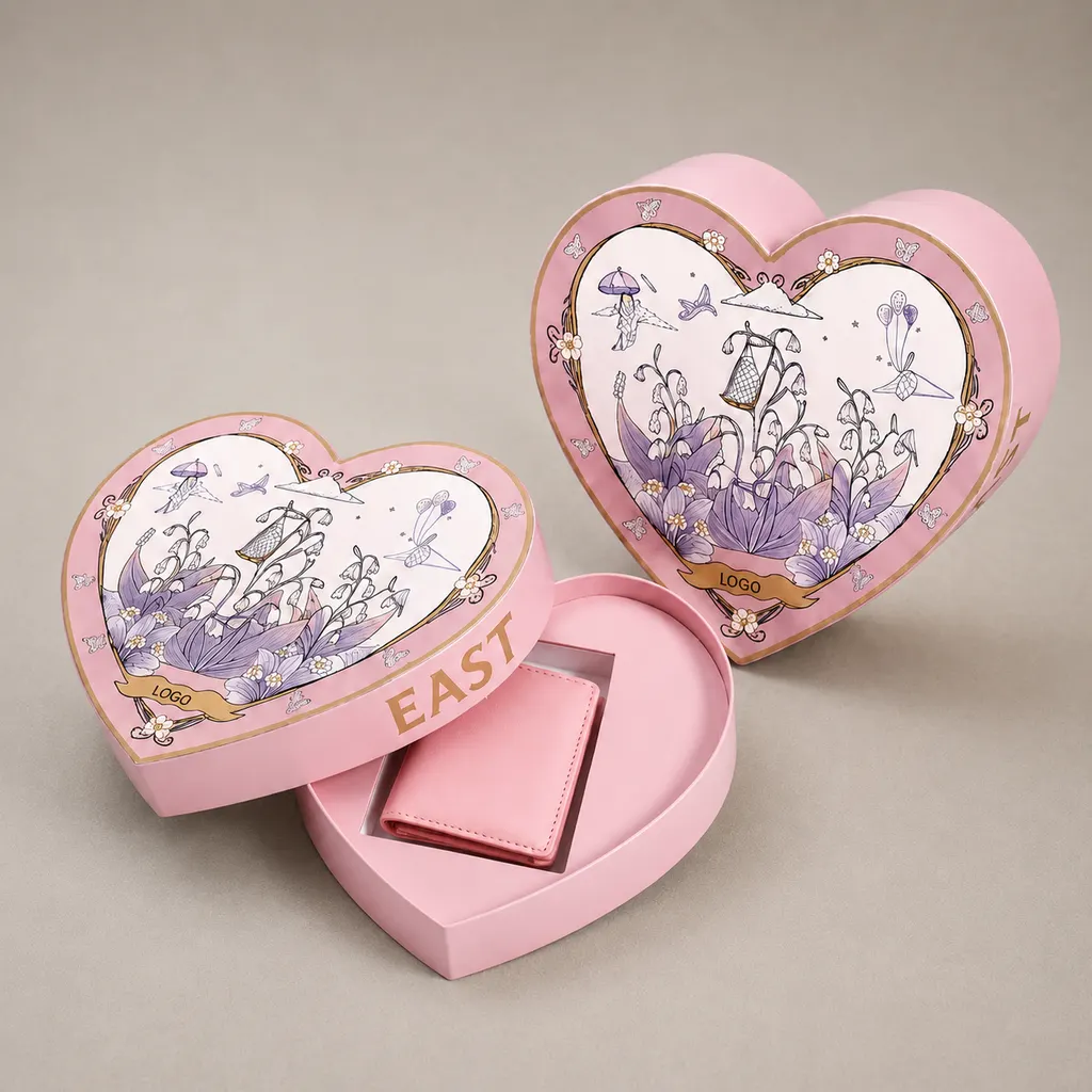 Luxury Pastel Pink Fairy Botanical Heart-Shaped Rigid Box — image 1 of 4