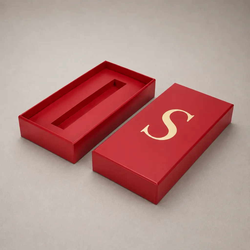 Luxury Ruby Red Pen Cover & Tray Rigid Box — image 1 of 4