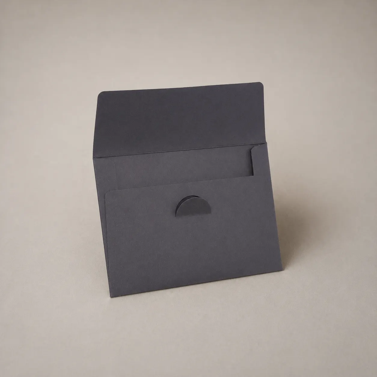 Luxury Pitch Black Crescent Tuck-Tab Envelope — image 1 of 4