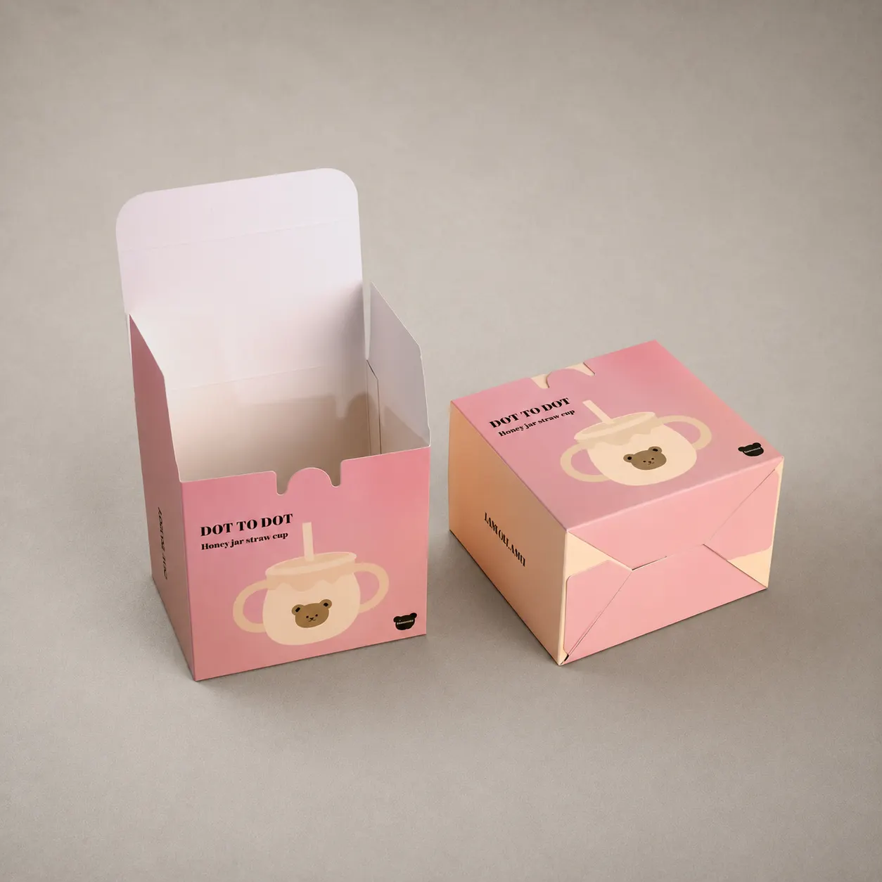 Luxury Pastel Pink Straw Cup Folding Box — image 1 of 4