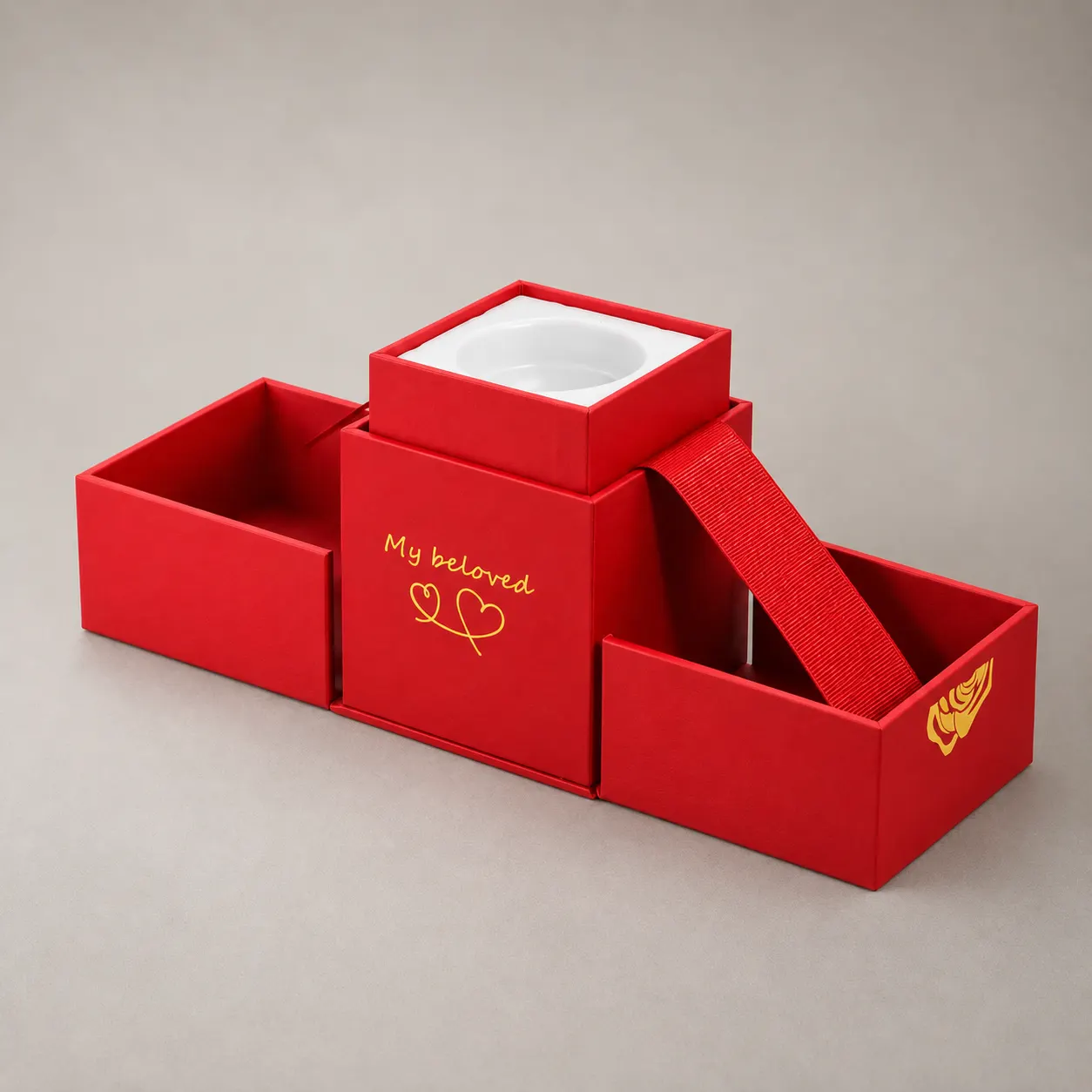 Luxury Crimson Winged Expanding Podium Surprise Gift Box — image 1 of 4