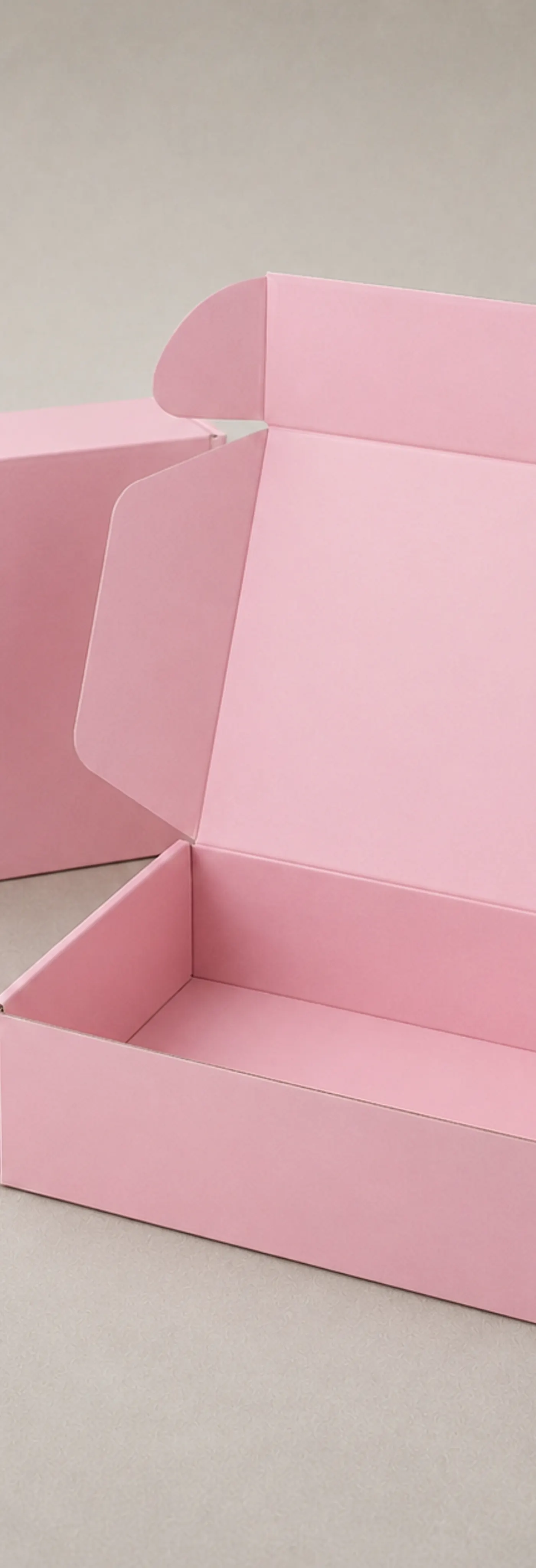 Pastel Blush Pink Corrugated Roll-End Tuck-Front Mailer Box — image 1 of 4