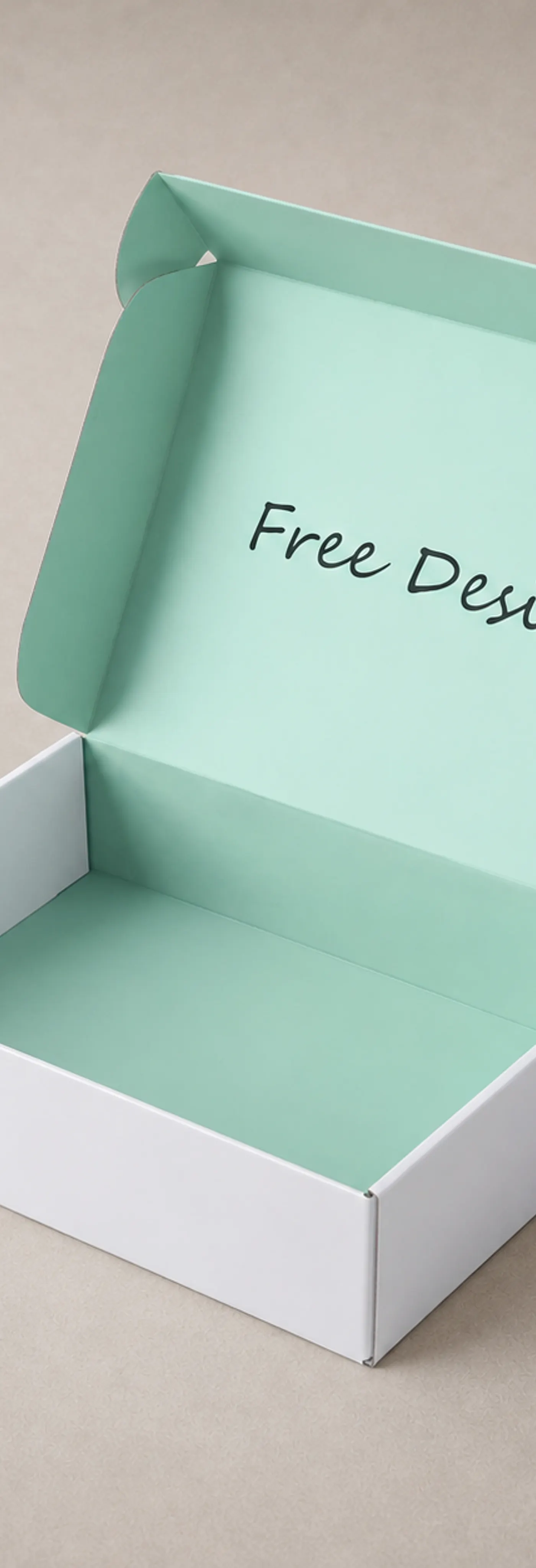 White and Mint Green Corrugated Roll-End Tuck-Front Mailer Box — image 1 of 4