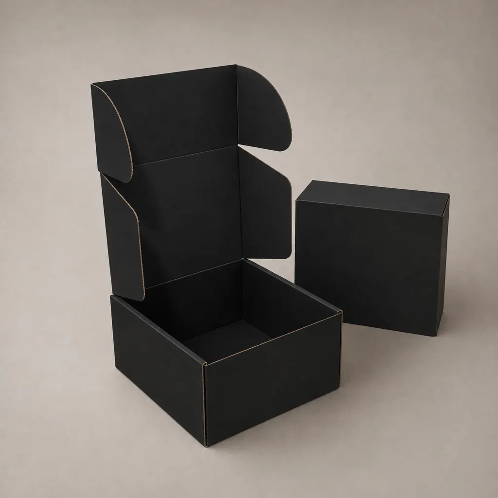 Stealth Matte Black Corrugated Roll-End Tuck-Front Mailer Box