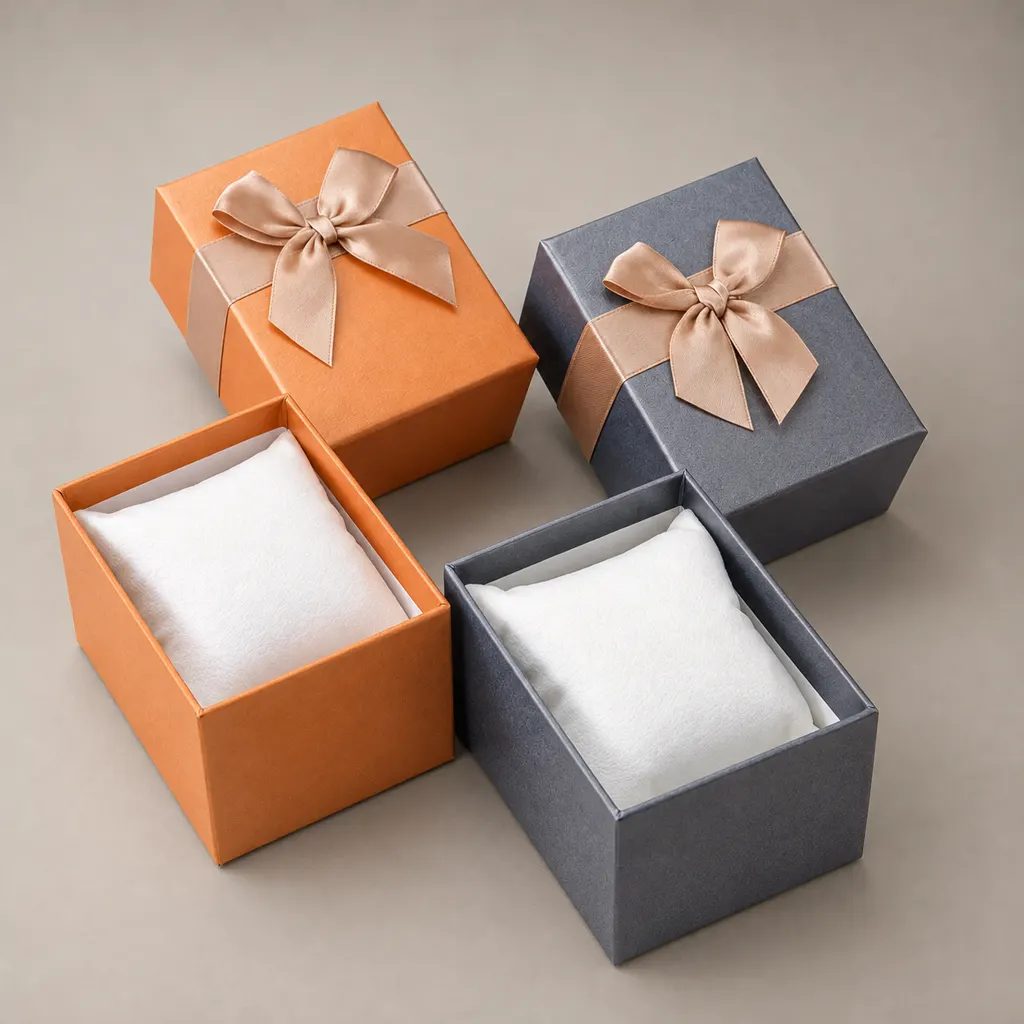 Luxury Ribbon Bow Lid and Base Watch and Jewelry Box