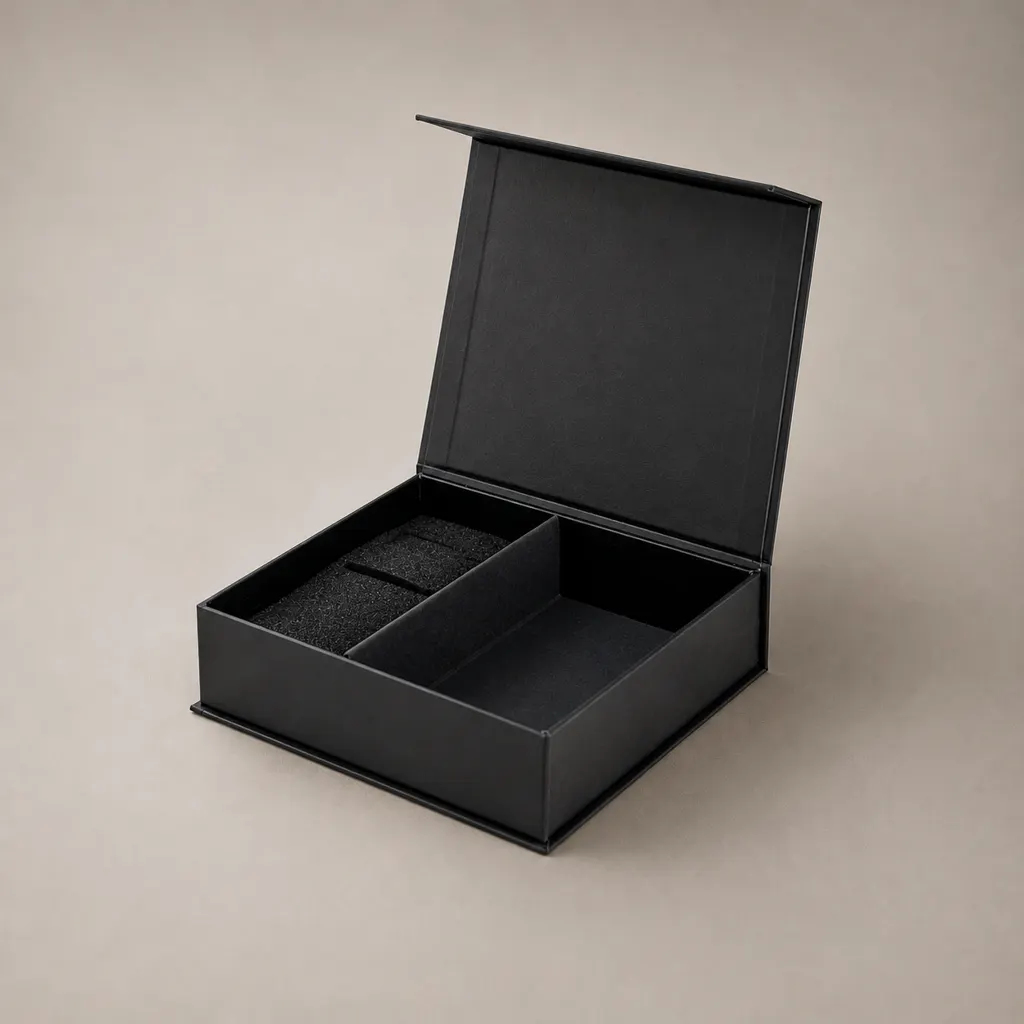 Dual-Compartment Watch and Accessory Magnetic Book-Style Rigid Gift Box — image 1 of 4