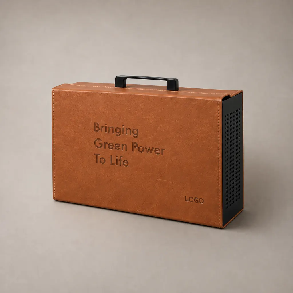 Cognac Leatherette Briefcase Presentation Box — image 1 of 4