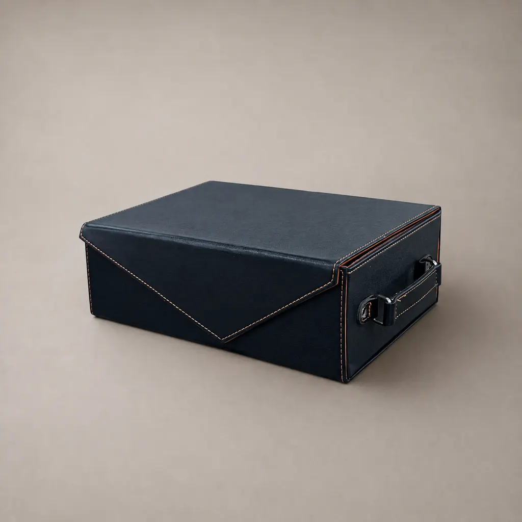 Envelope-Flap Leatherette Trunk Presentation Gift Box — image 1 of 4