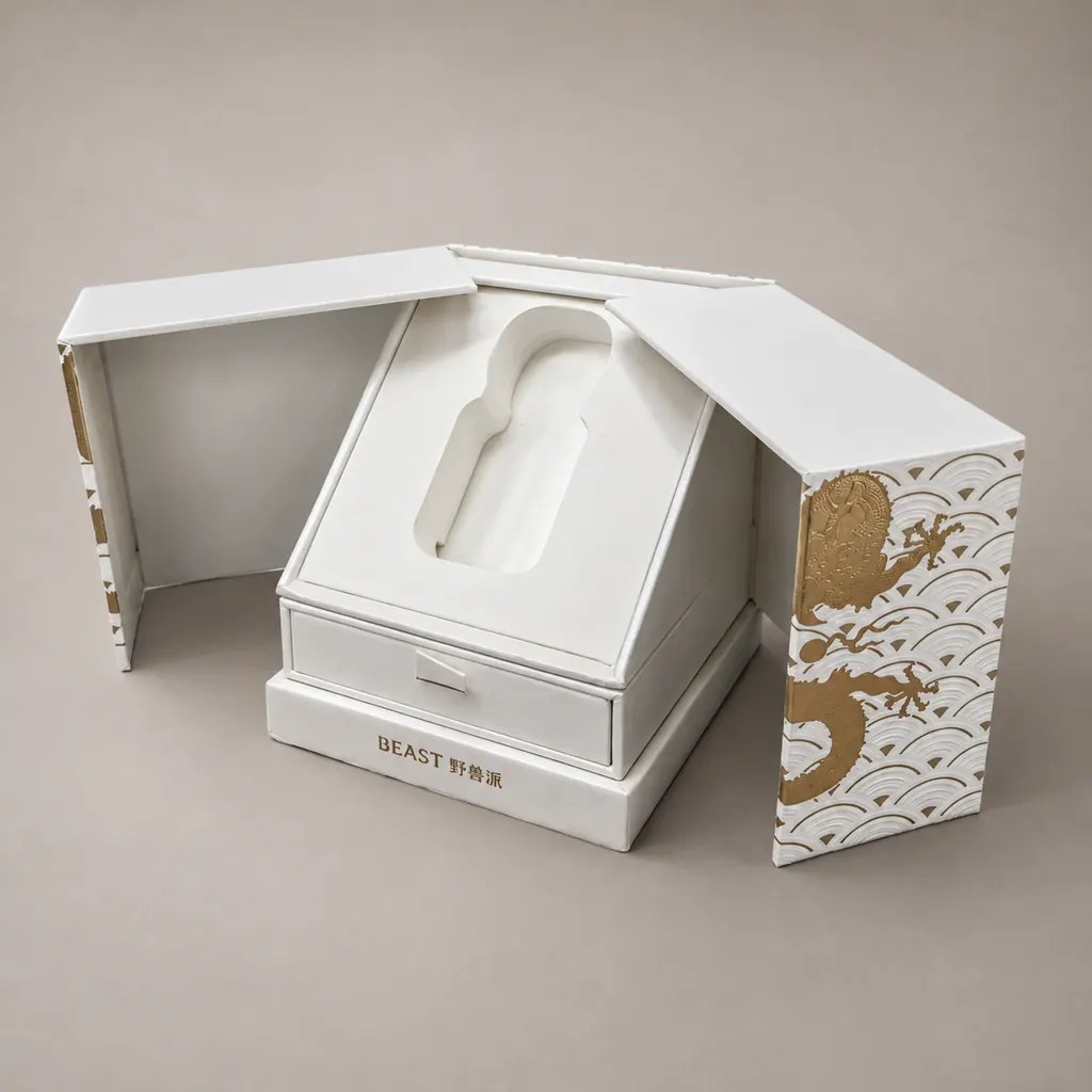 Slanted-Altar Gatefold Drawer Presentation Box — image 1 of 4