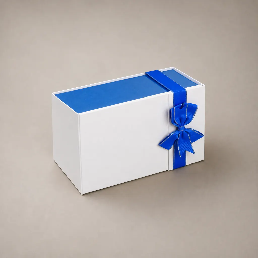 Book Shape Rigid Gift Box With Ribbon