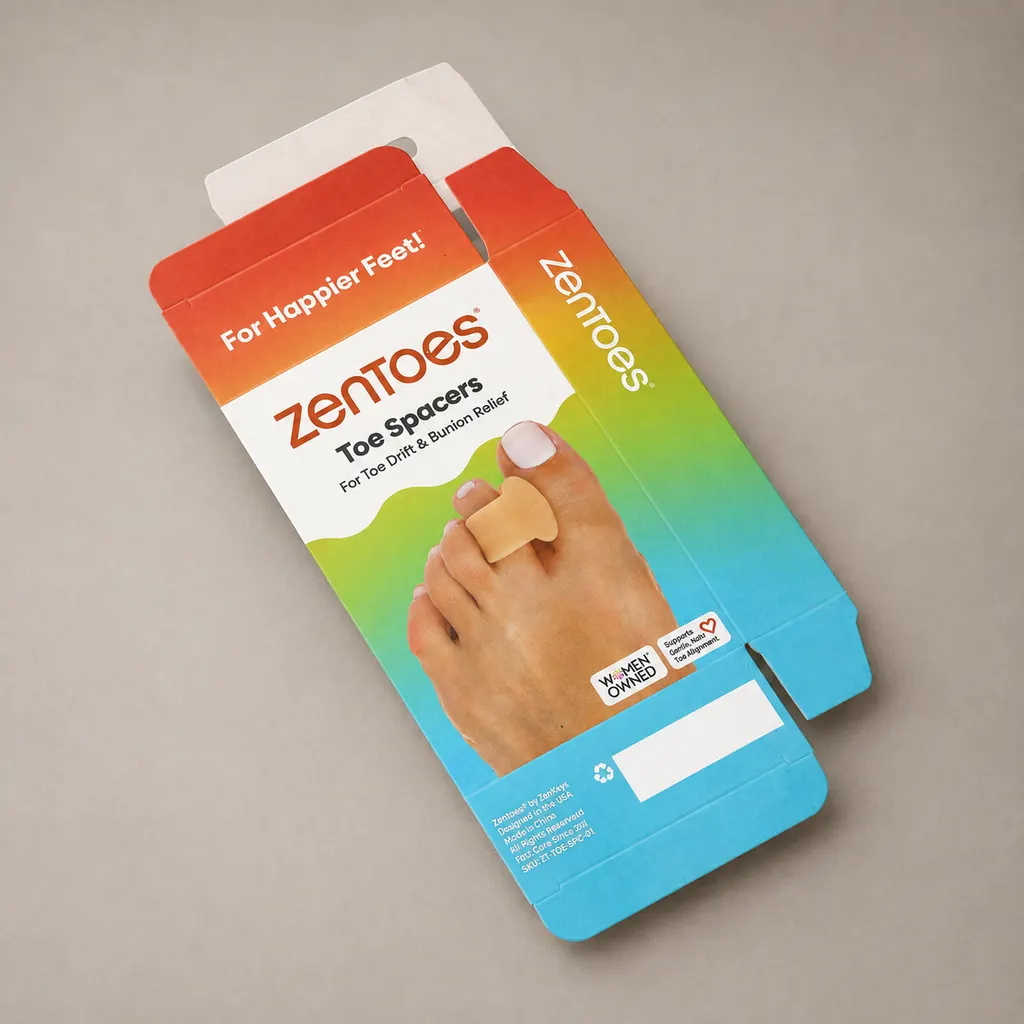 Full Color Printed Hang Tab Card Box With Blister Pack Structure For Foot Care Product
