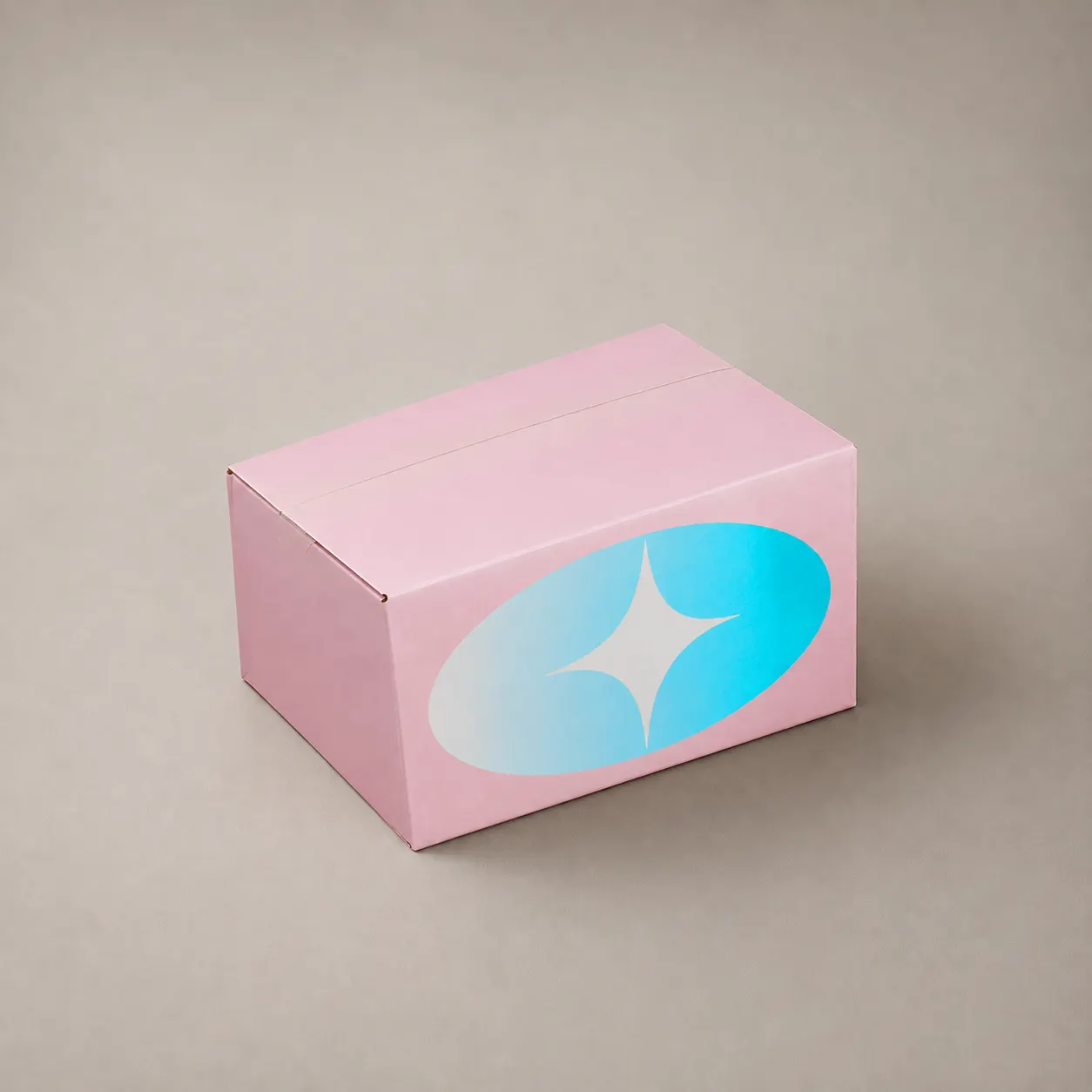 Custom Printed Foldable Card Gift Box, Pink Shipping Carton Box With Star Pattern — image 1 of 5