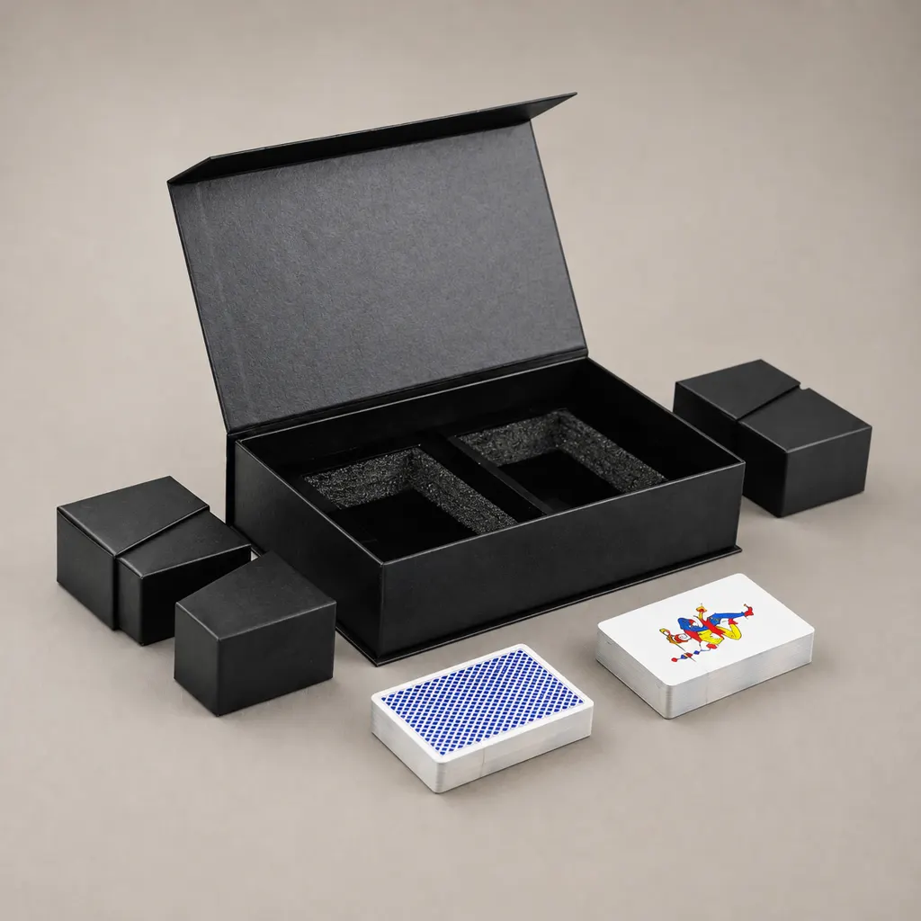 Custom Magnetic Flip Book Shaped Gift Box For Playing Card Packaging — image 1 of 4