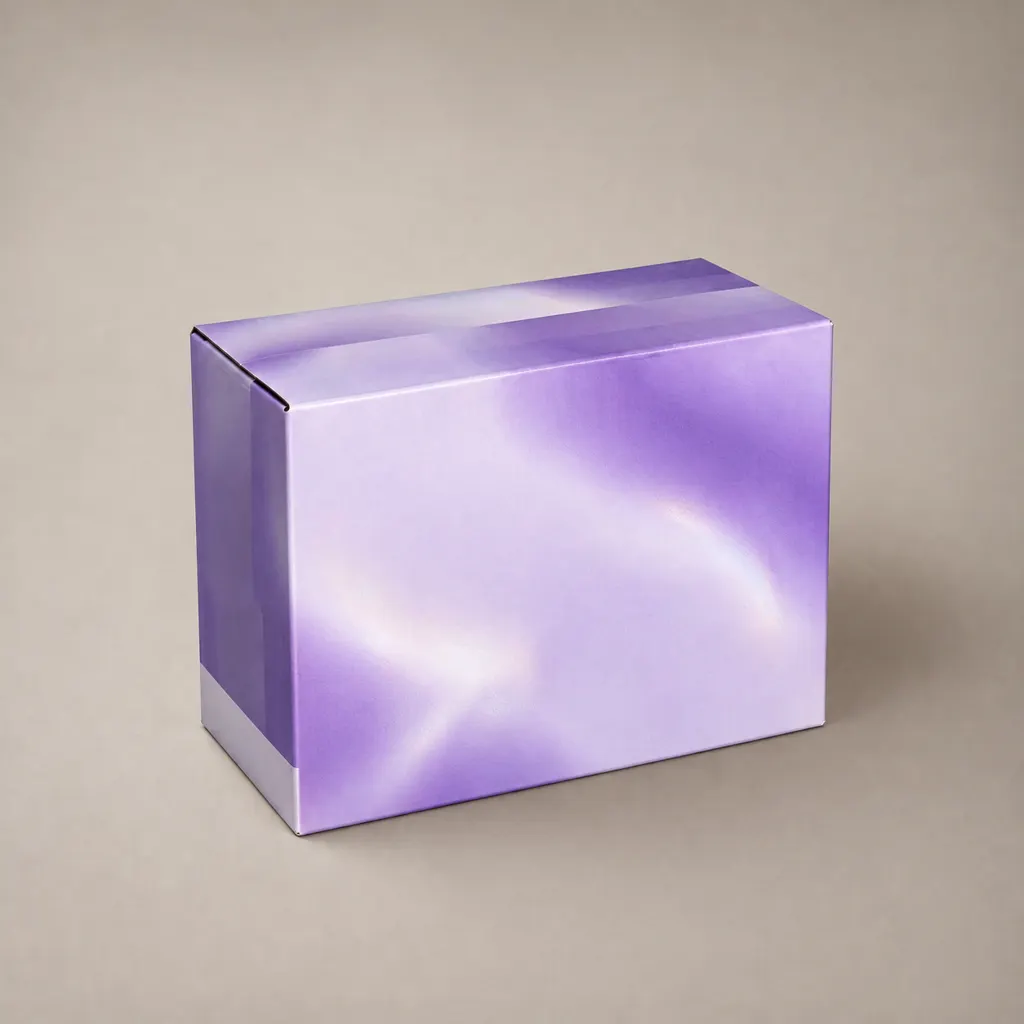 Purple Gradient Holographic Foldable Card Paper Gift Box — image 1 of 4